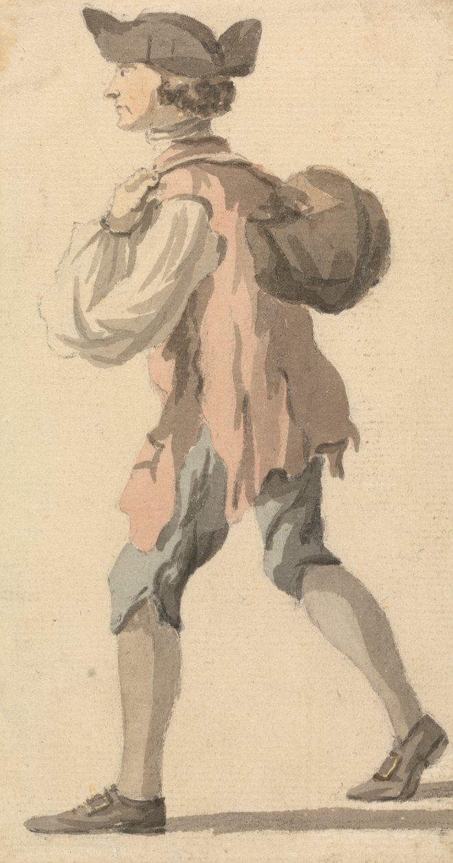 Homme portant un paquet sur son dos - William Marlow