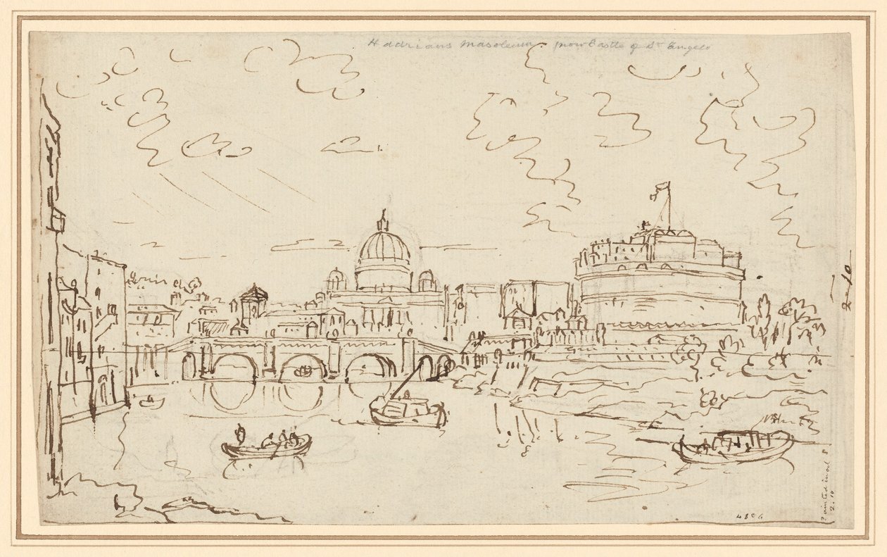 Le Tibre avec Saint-Pierre et le Castel S. Angelo (recto) - William Marlow