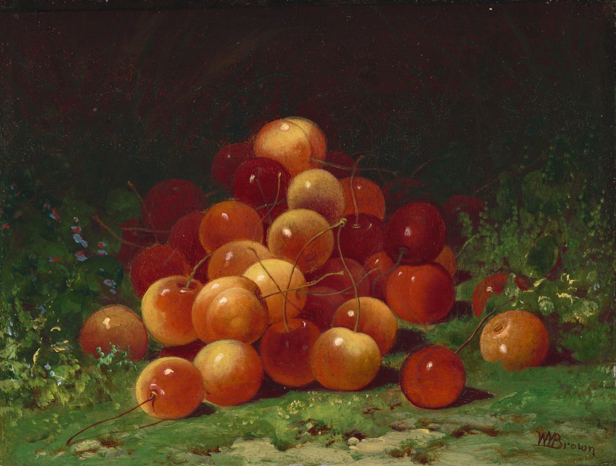 Monticule de cerises, s.d. (huile sur bois) - William Mason Brown