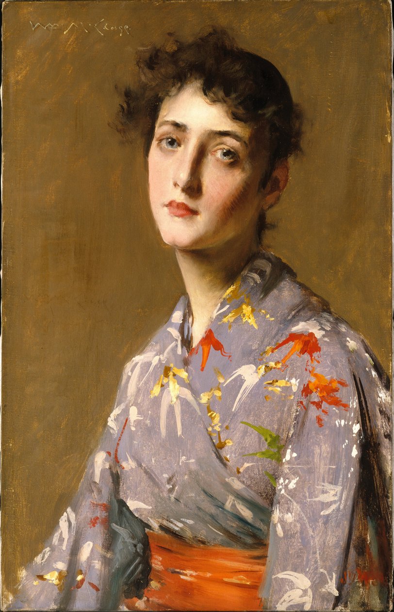 Jeune fille en costume japonais - William Merritt Chase