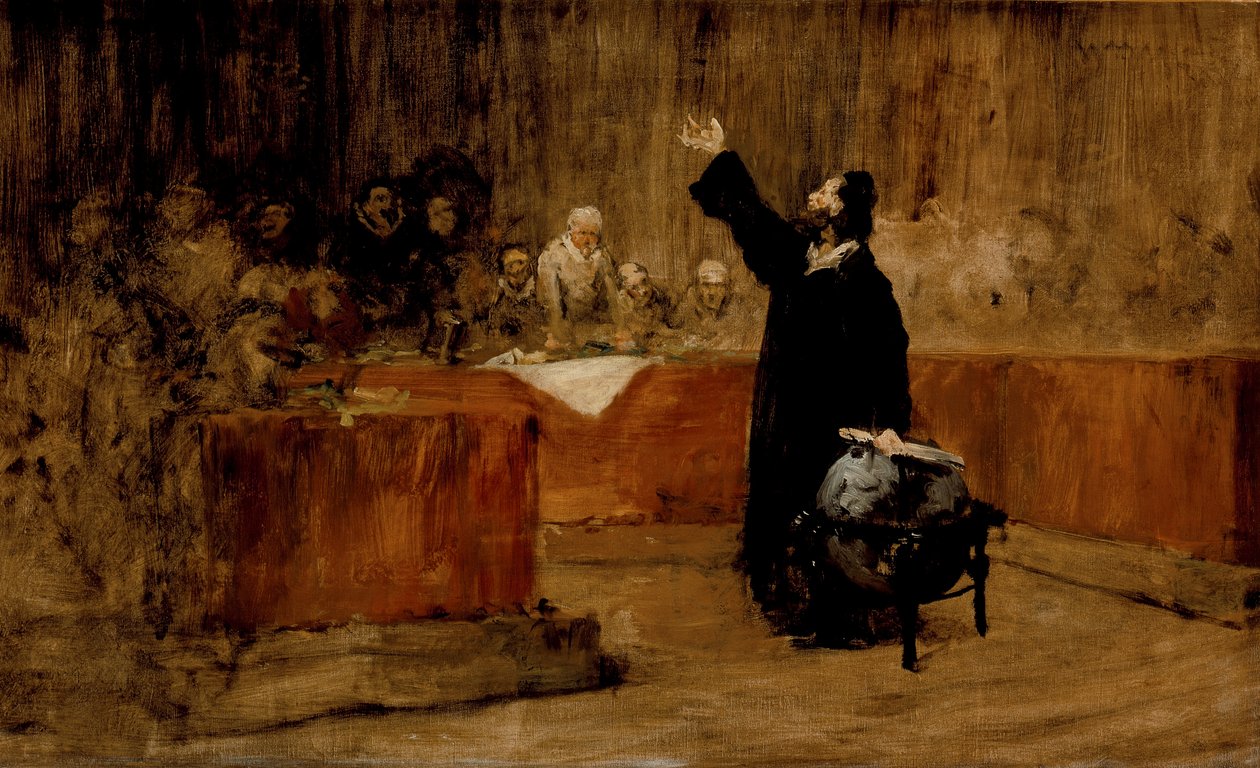 Esquisse pour un tableau - Colomb devant le Conseil de Salamanque (A) - William Merritt Chase