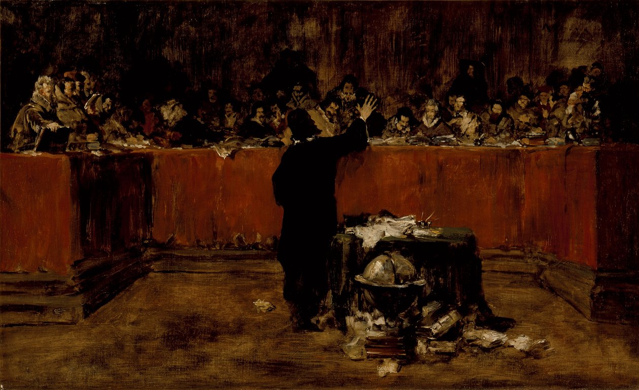 Esquisse pour un tableau - Colomb devant le Conseil de Salamanque (B) (Christophe Colomb devant le Conseil espagnol) - William Merritt Chase