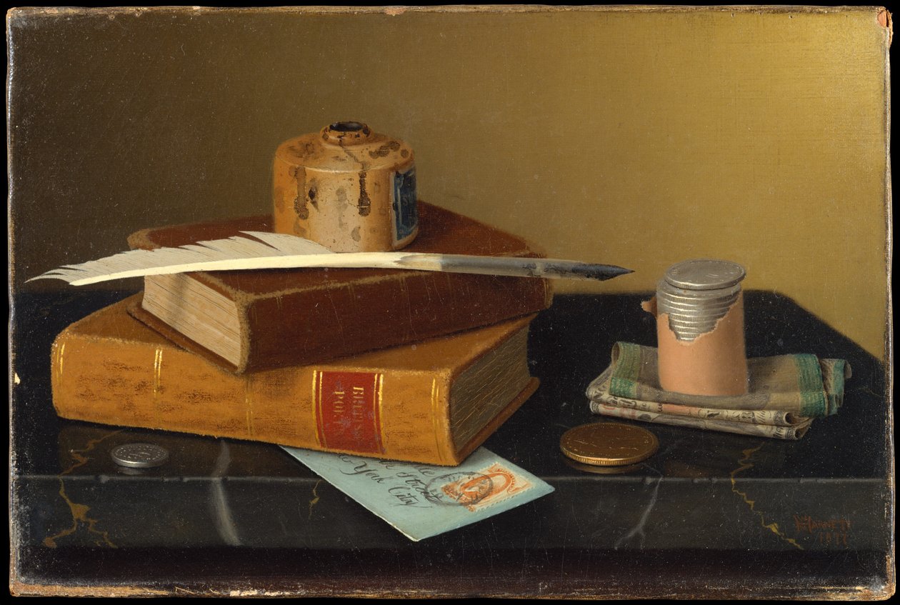 La table du banquier - William Michael Harnett