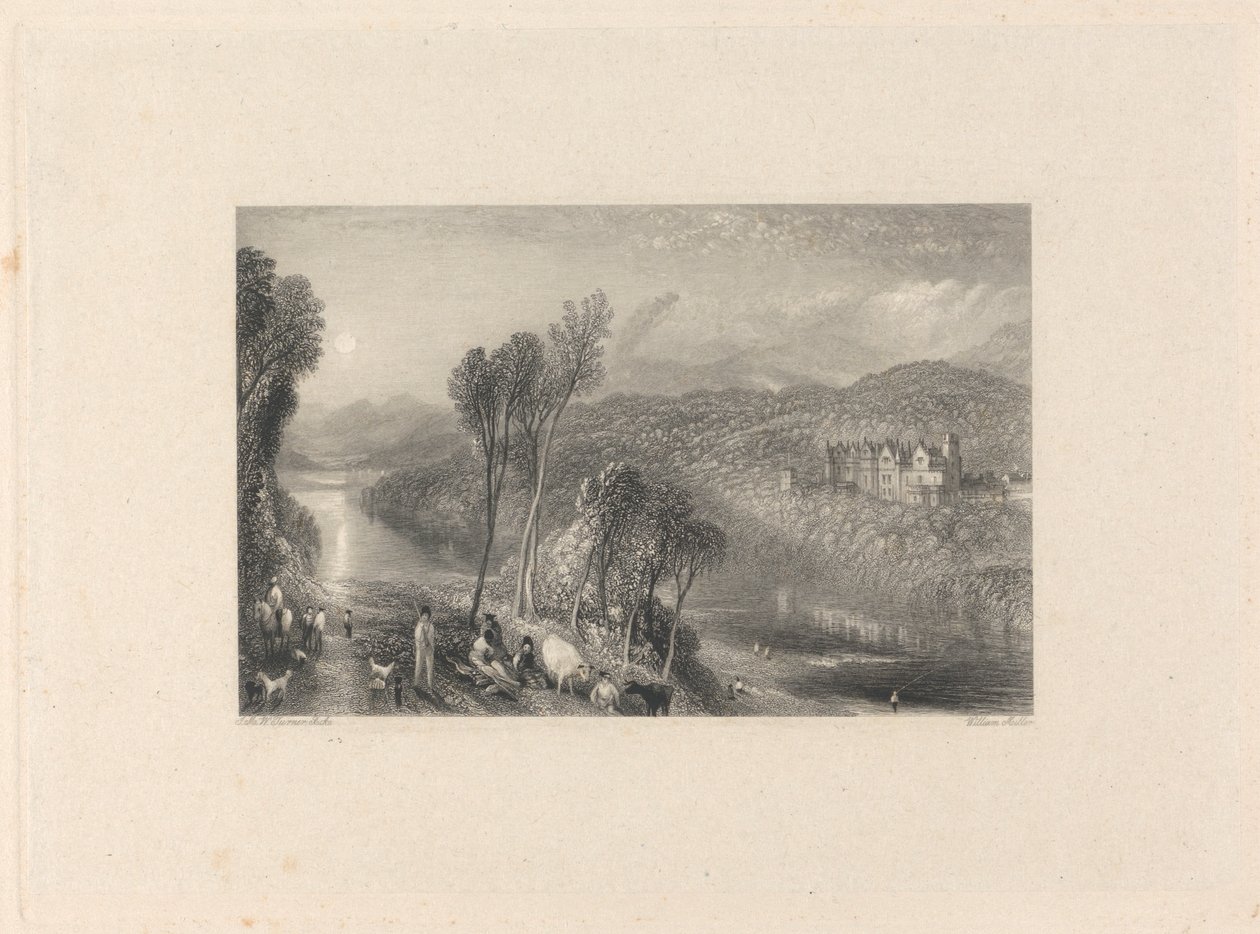 Abbotsford depuis la rive nord de la Tweed - William Miller