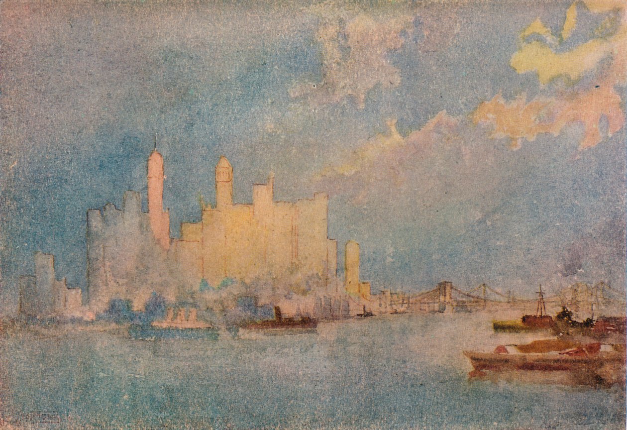 New York depuis le Sound, vers 1913 - William Monk