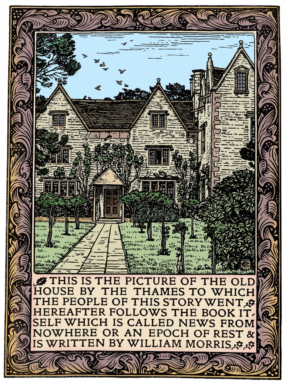 Kelmscott Manor, Gloucestershire, frontispice de News from Nowhere, c1892 1901 - William Morris