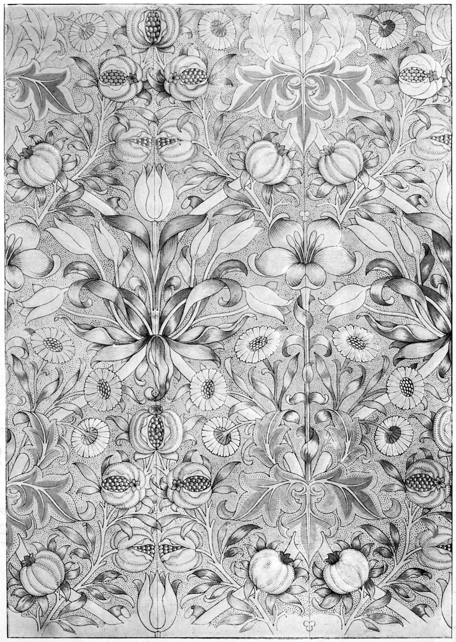 Papier peint motif lys et grenade, 1887-1934 - William Morris
