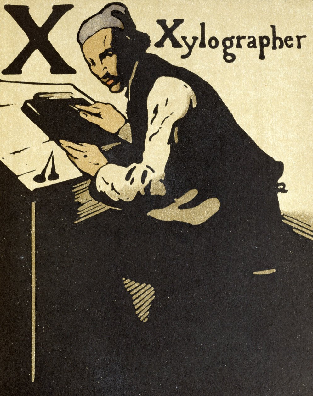 X pour Xylographe, illustration de 