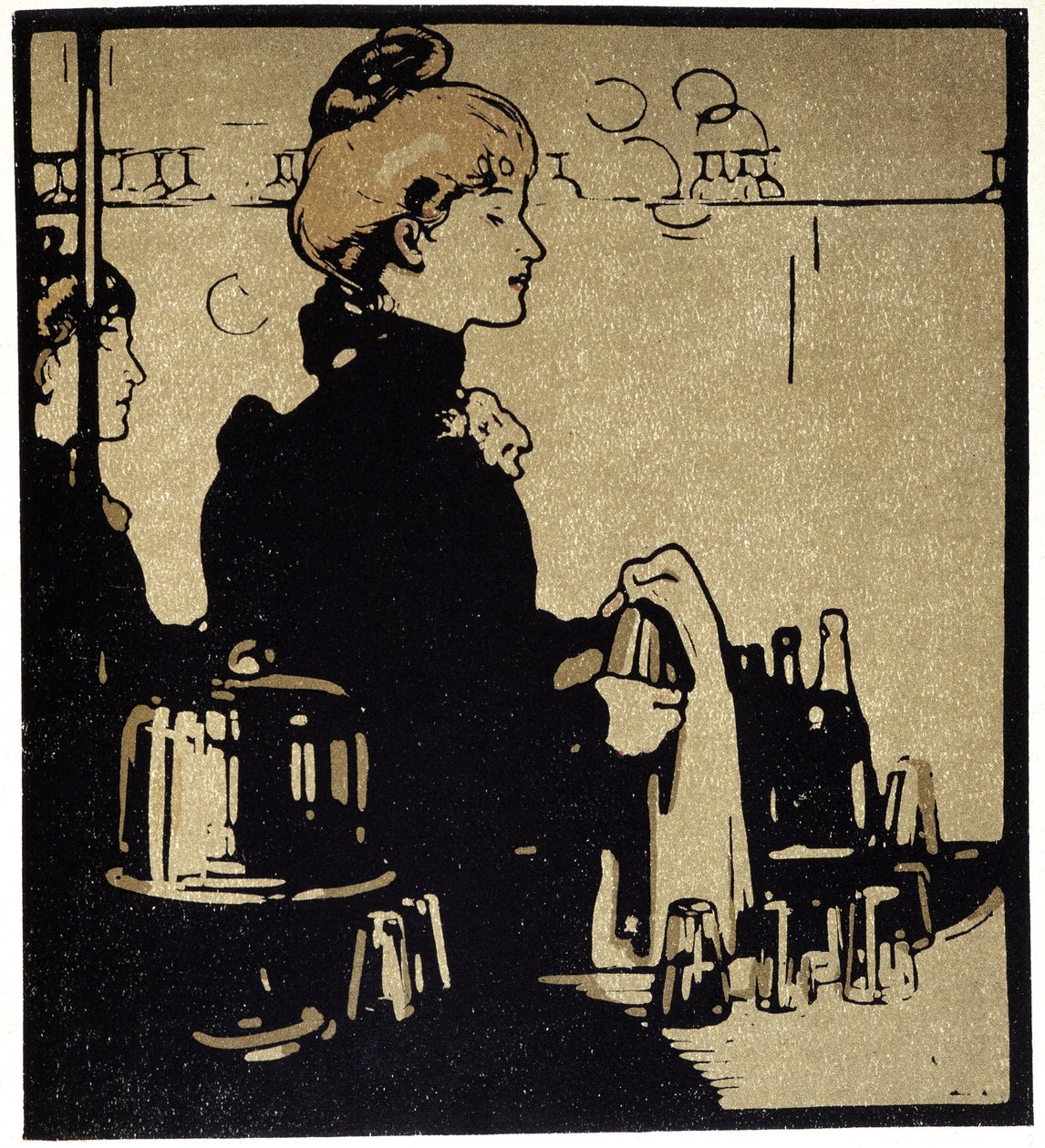 Jeune femme barman, Londres - dans « Types de Londres » - William Nicholson