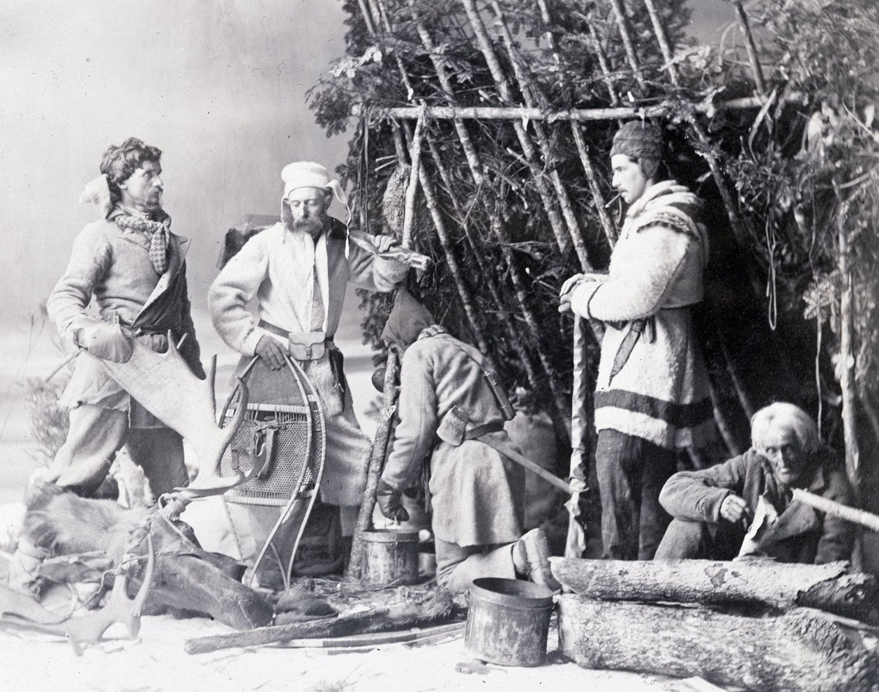 Vie du trappeur au Canada, photo par Nottman, vers 1890 - William Notman