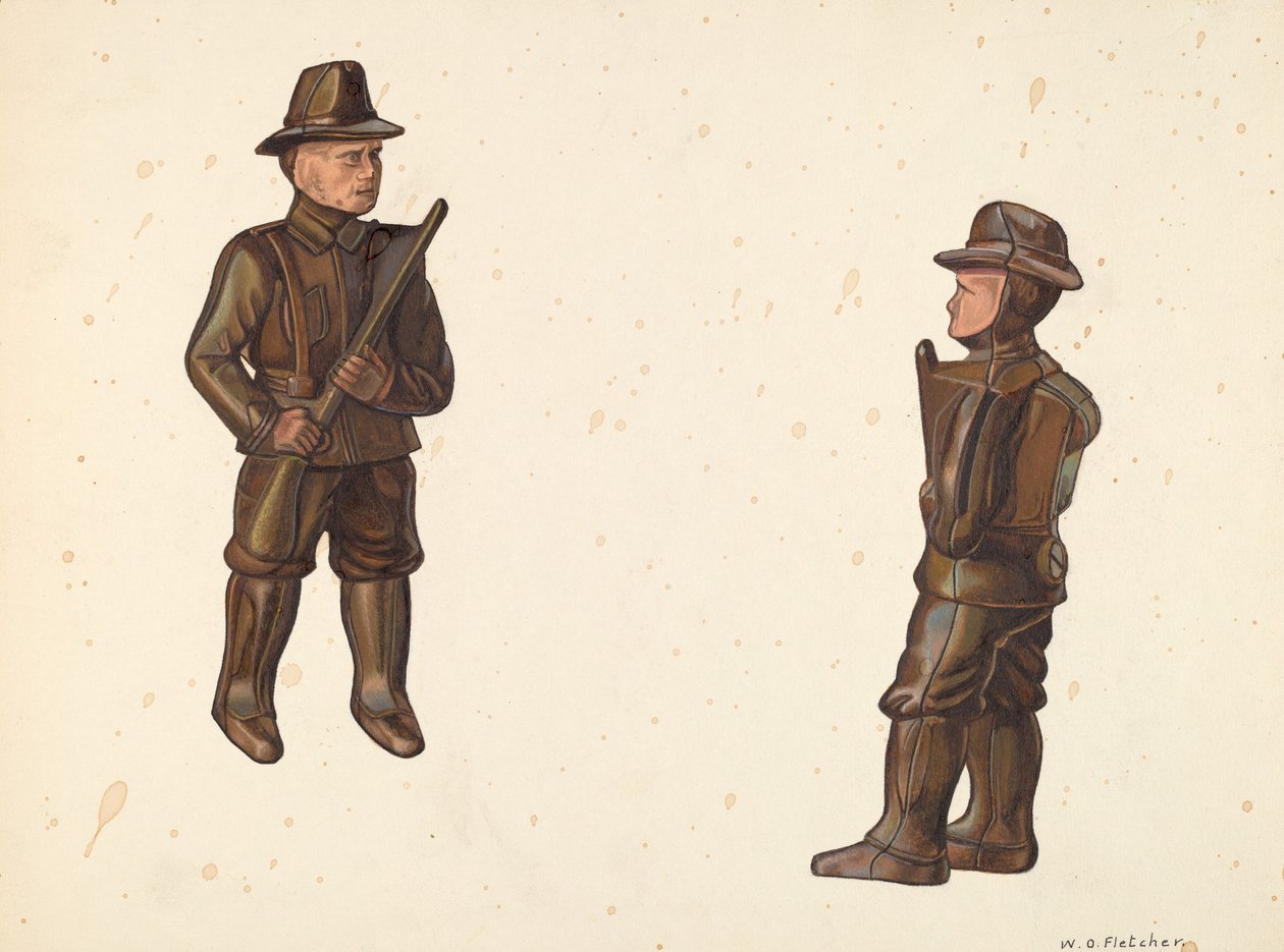 Tirelire Soldat en kaki, vers 1938 - William O. Fletcher