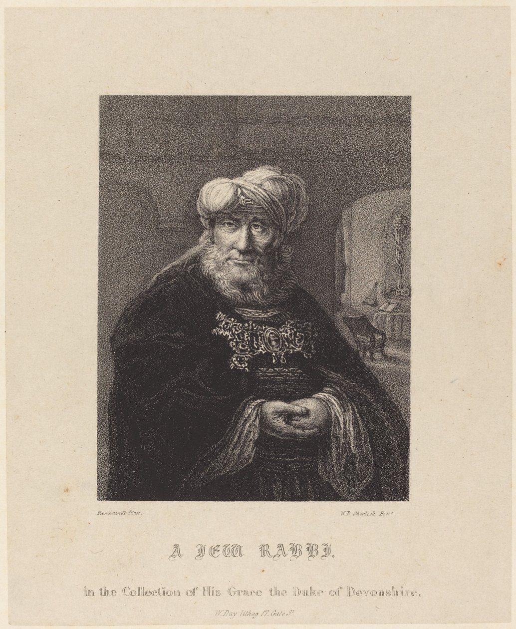 Un rabbin juif - William P. Sherlock after Rembrandt van Rijn