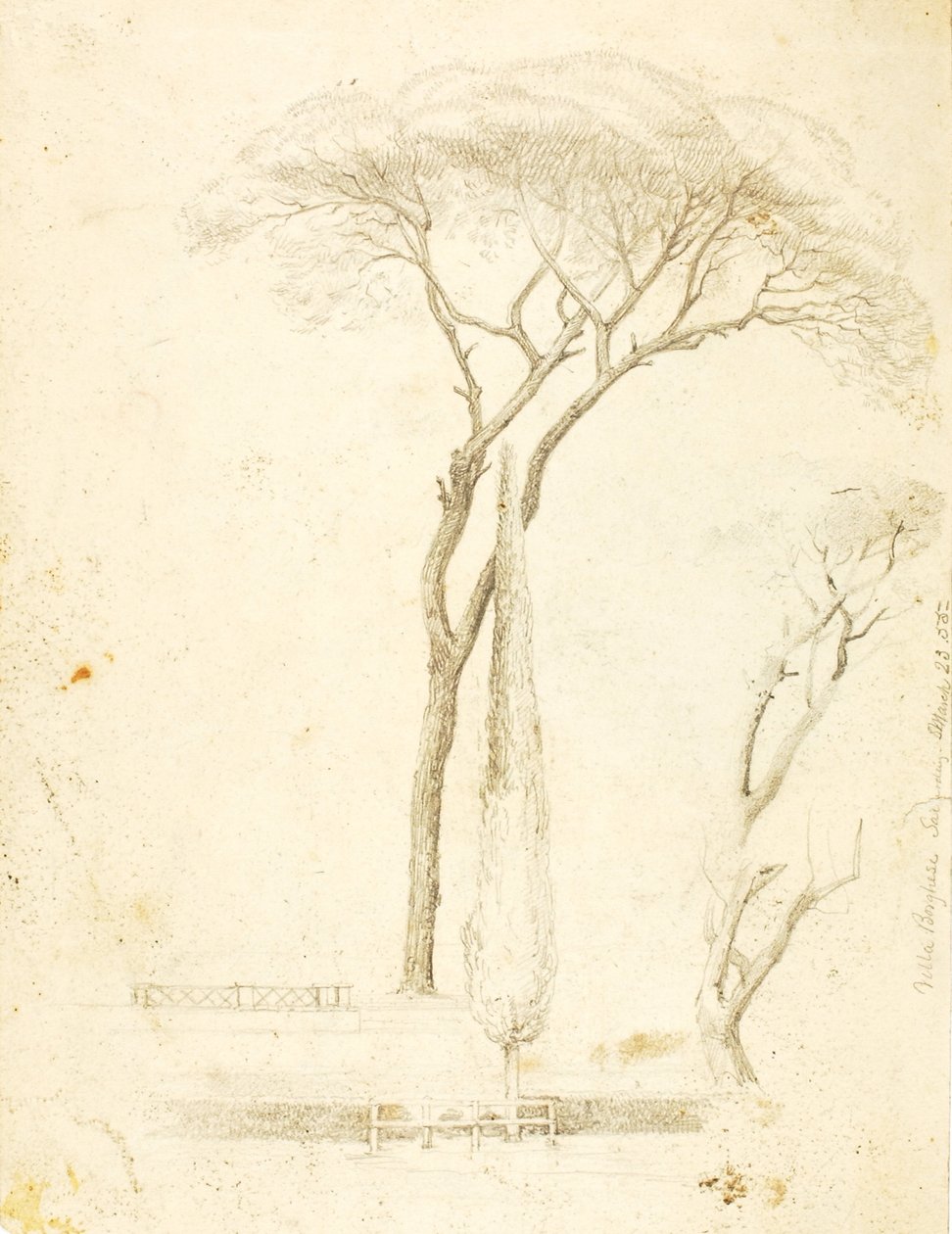 (Études--Villa Borghese, 2 figures, etc.) - William Page