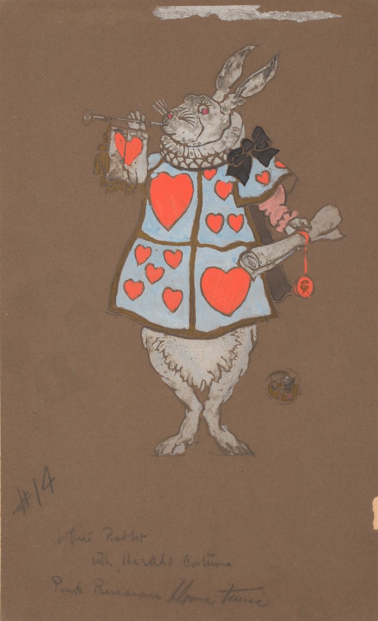 Lapin blanc avec costume de héraut (conception des costumes) - William Penhallow Henderson
