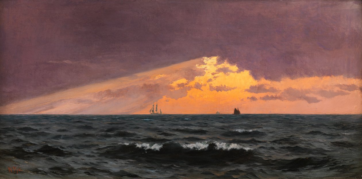 Avant le coucher du soleil, tempête à venir - William Pye
