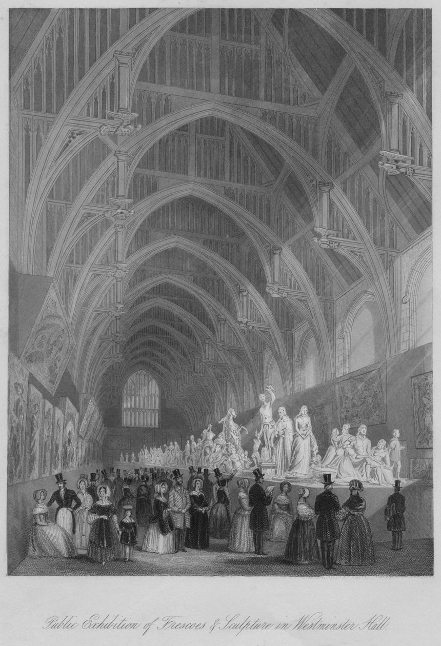 Exposition publique de fresques et de sculptures dans Westminster Hall - William Radclyffe