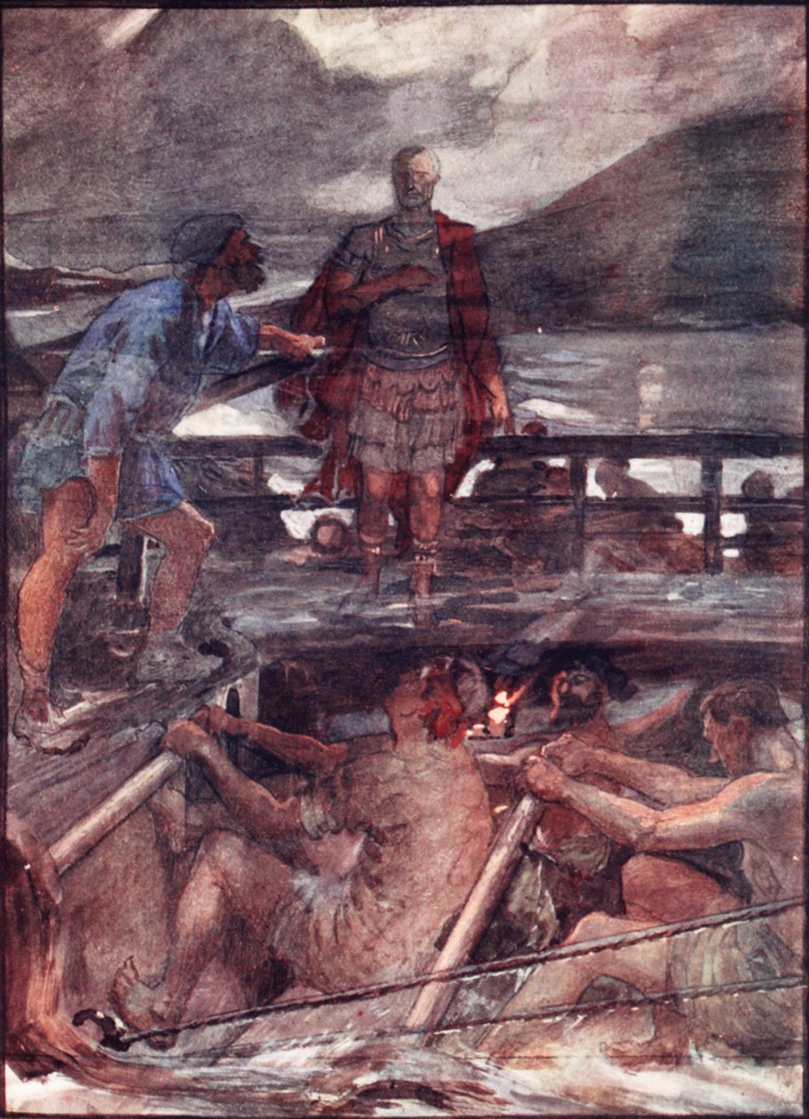 César et le pilote, illustration tirée de "Plutarch