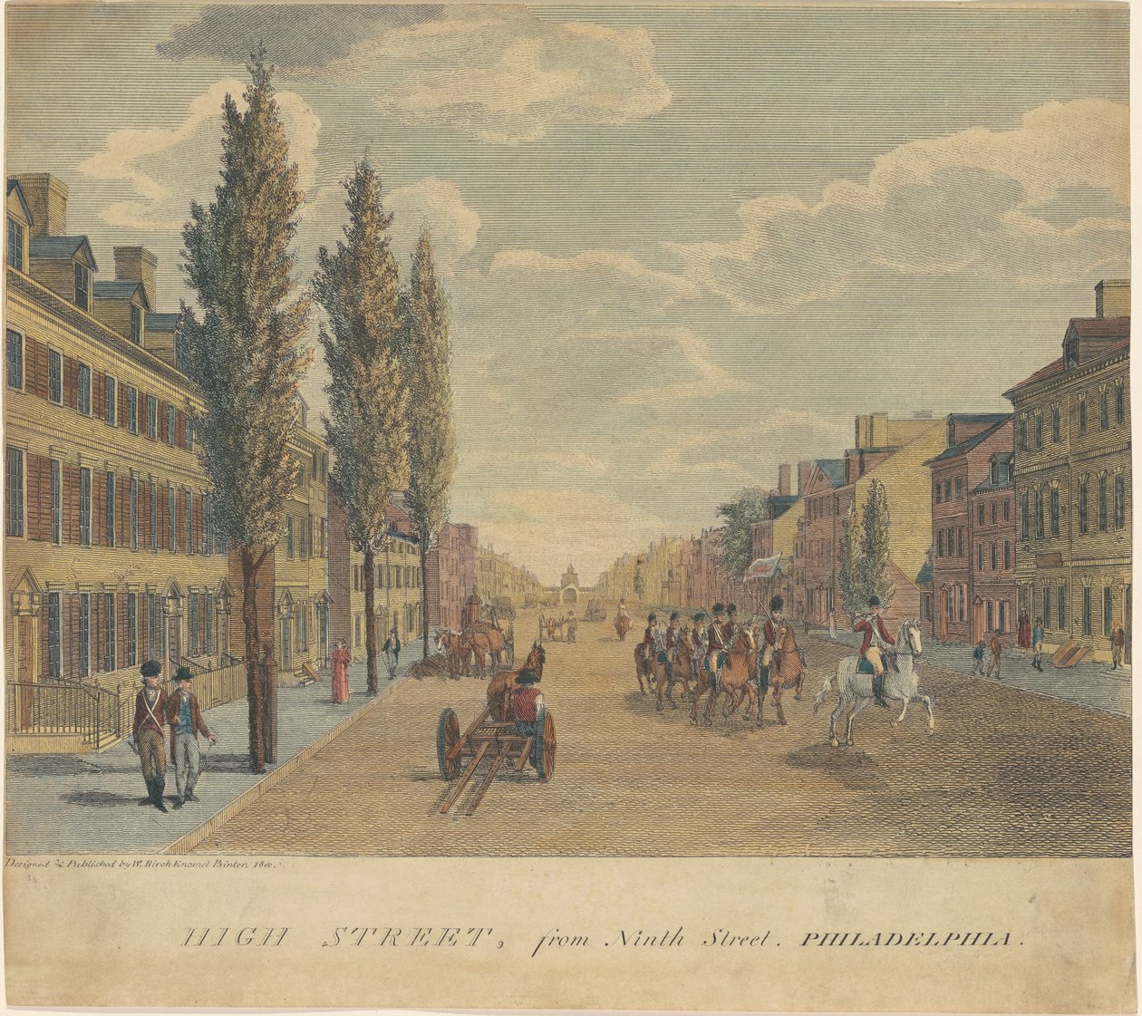 Rue Haute, depuis la Neuvième Rue, Philadelphie - William Russell Birch