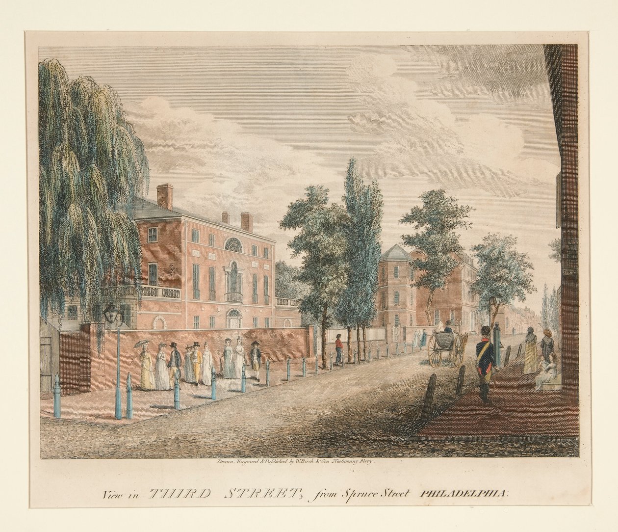 Vue de Third Street, depuis Spruce Street Philadelphie - William Russell Birch