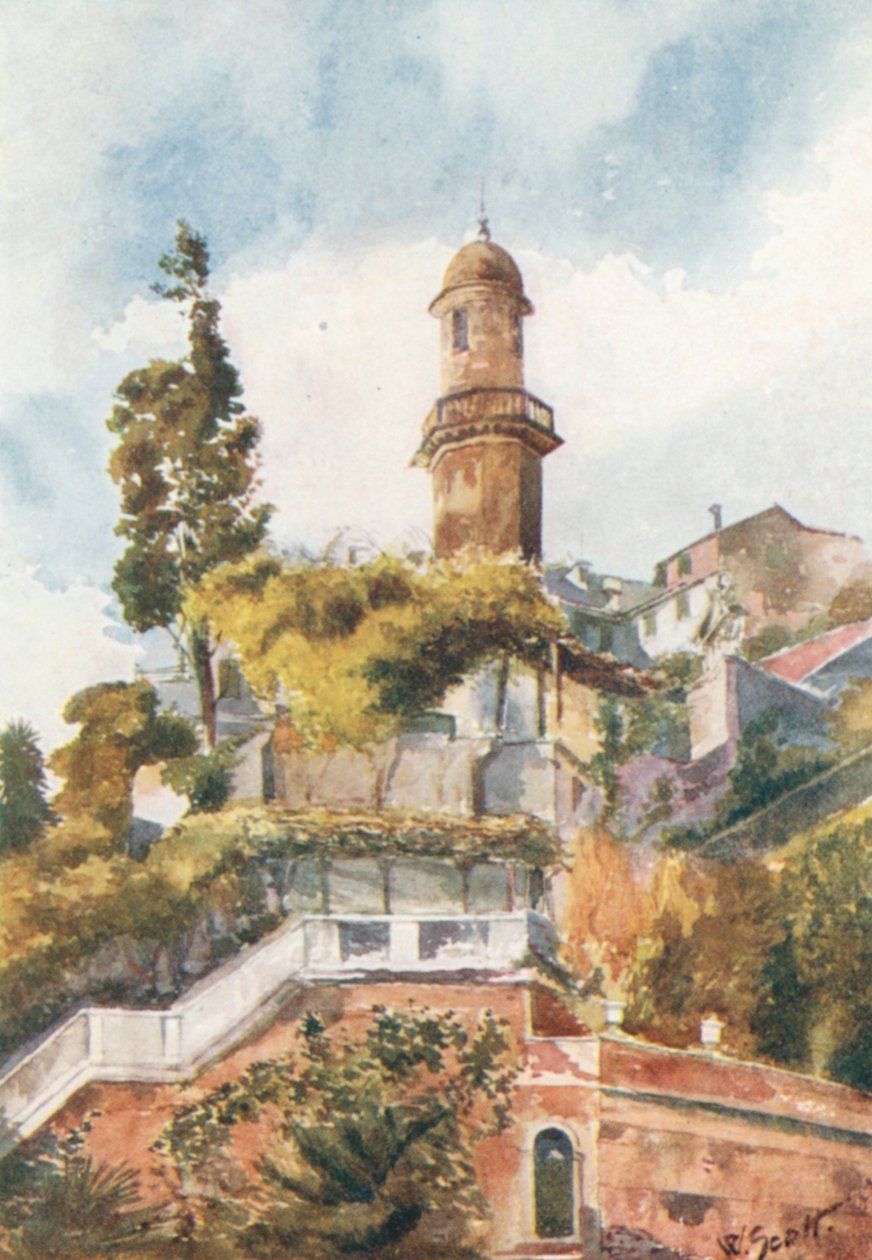 Un coin de rue à Gênes (lithographie couleur) - William Scott