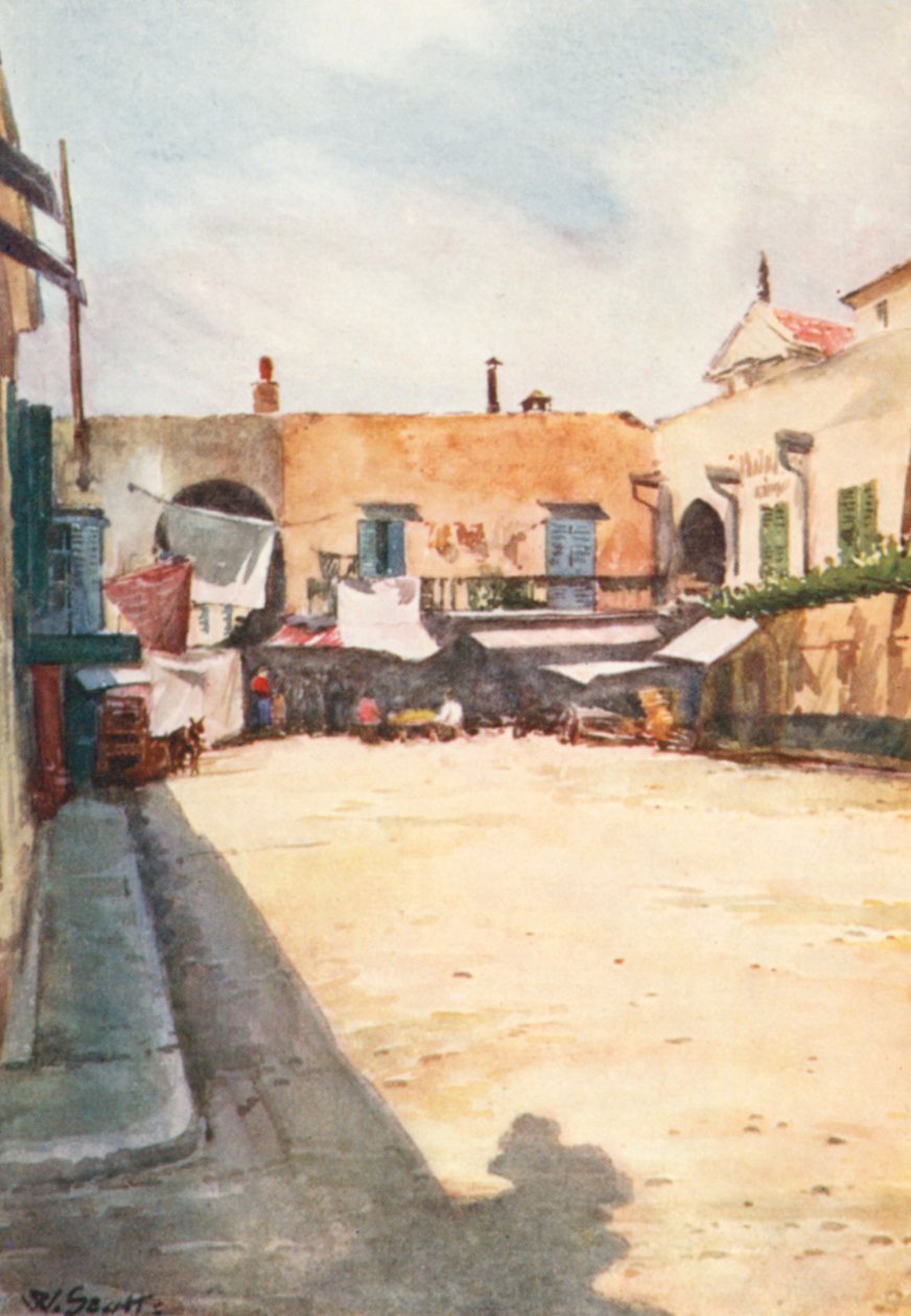 Un coin près du marché, Nice (lithographie couleur) - William Scott