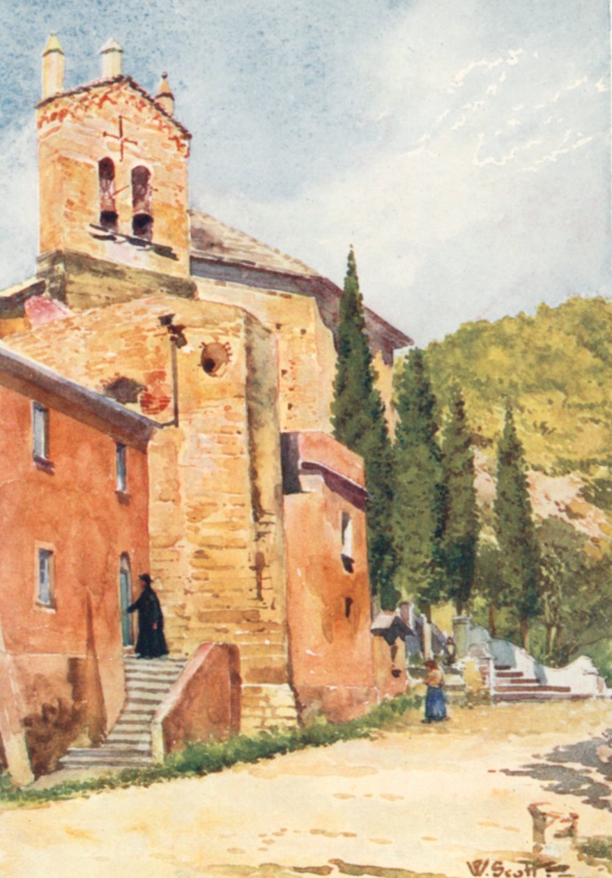 Église de Perti, près de Castello Gavone (lithographie couleur) - William Scott