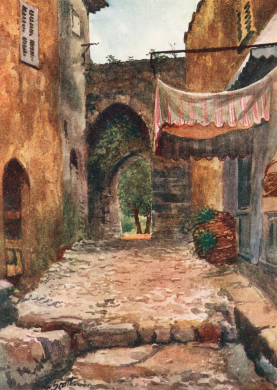Entrance Gate, Auribeau (colour litho) - William Scott