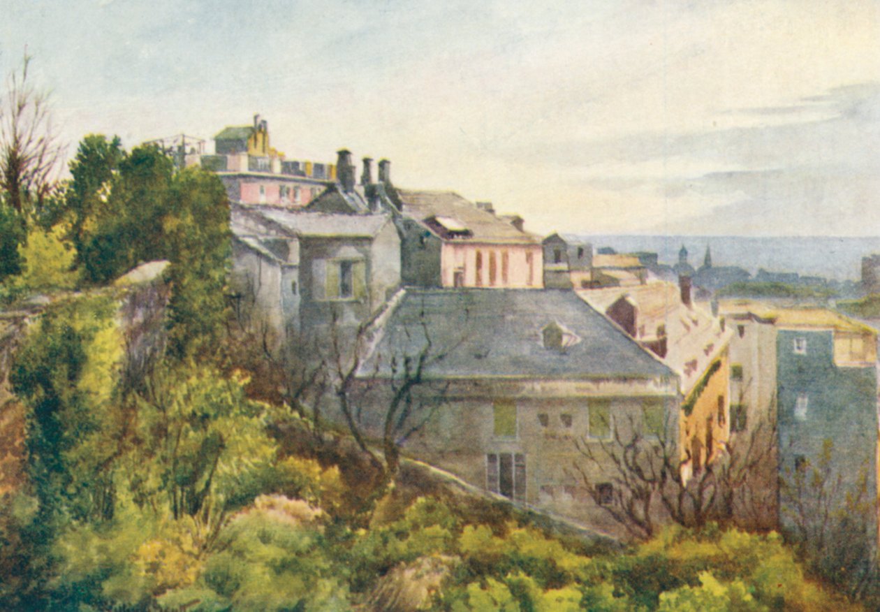 Gênes, depuis le Corso Magenta (lithographie couleur) - William Scott