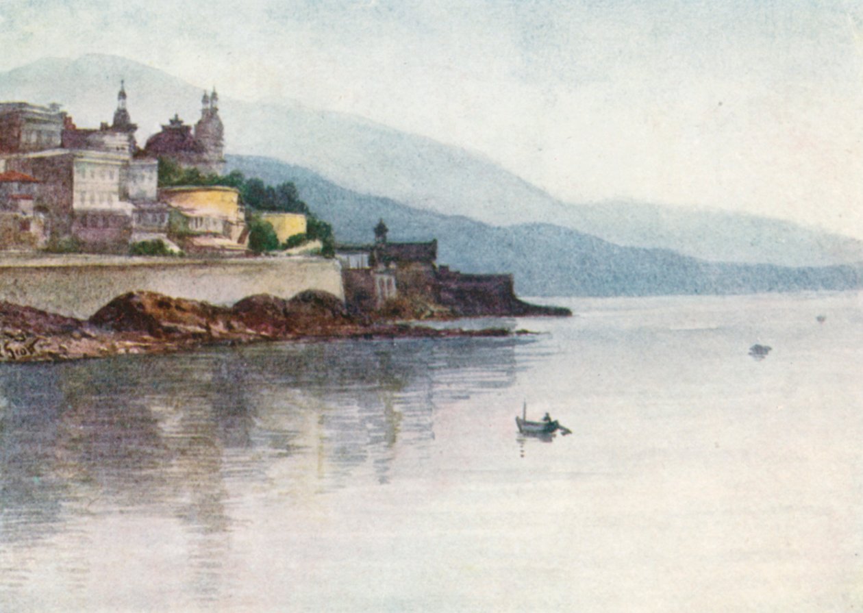 Monte Carlo, de Monaco, tôt le matin (lithographie couleur) - William Scott