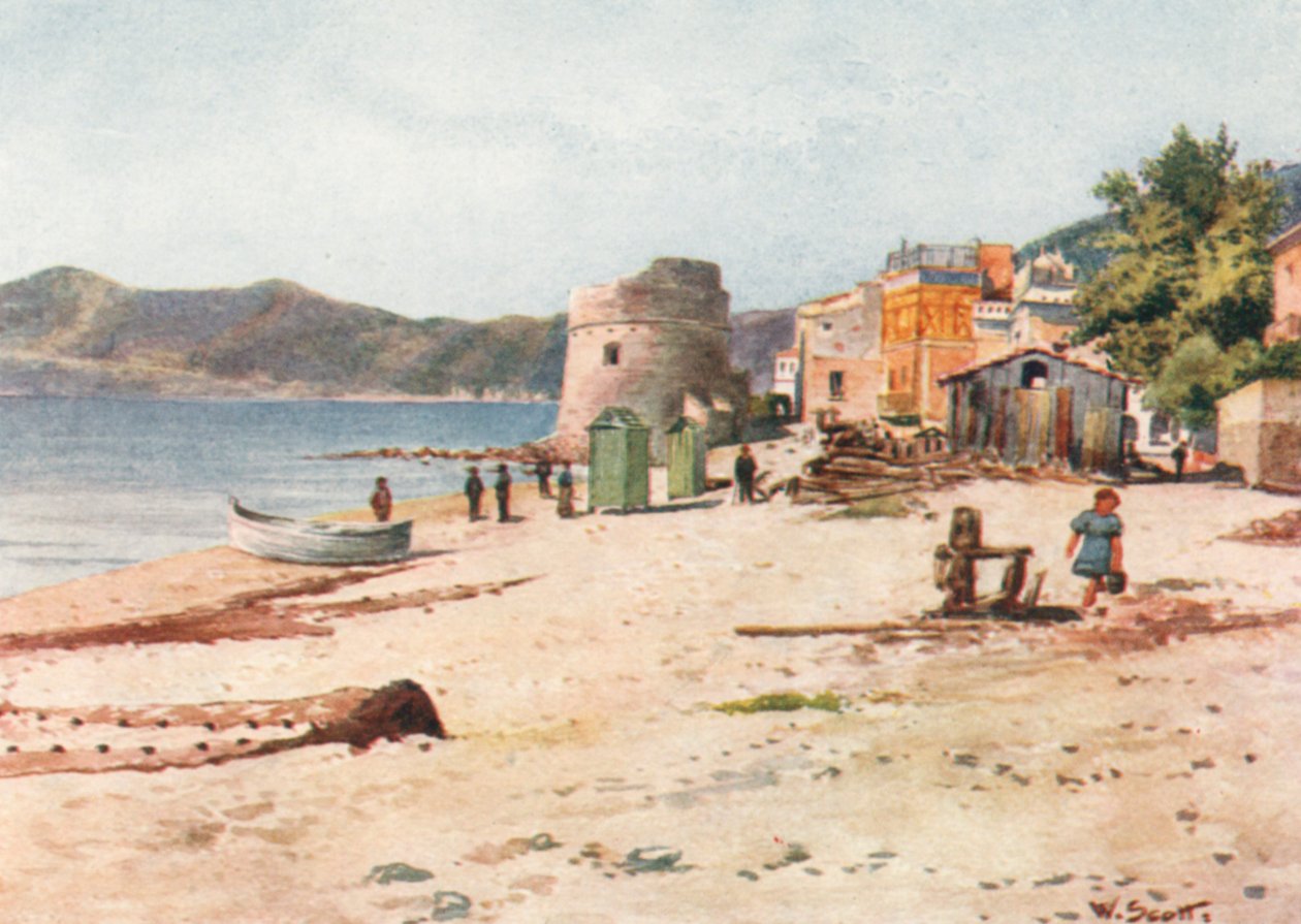 Sur le rivage, Alassio (lithographie couleur) - William Scott