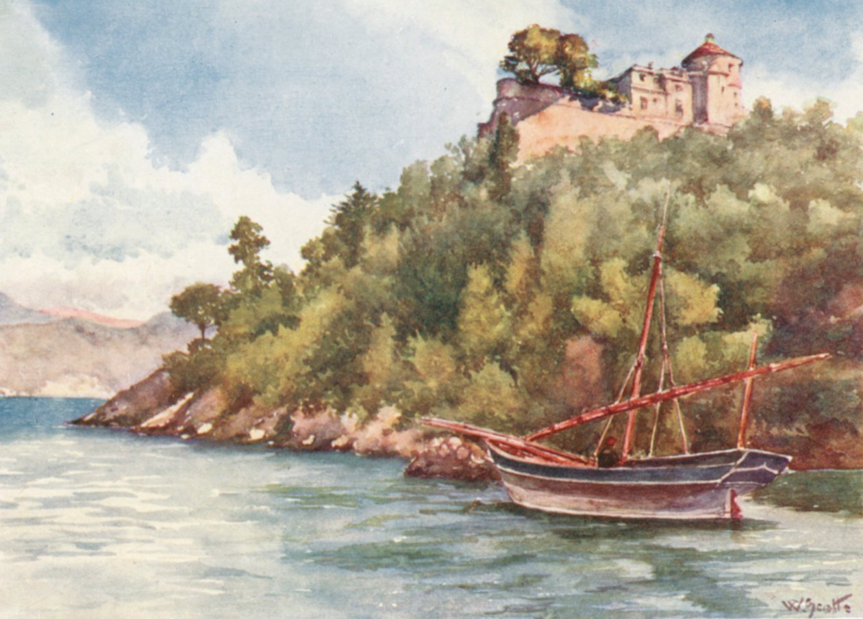 Le "Castello Brown", Portofino (lithographie couleur) - William Scott