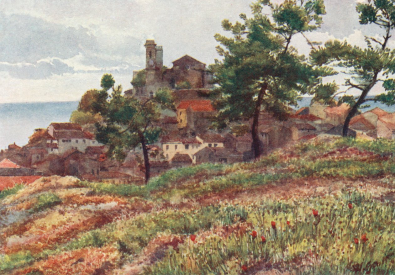 La vieille ville de Cannes (lithographie couleur) - William Scott