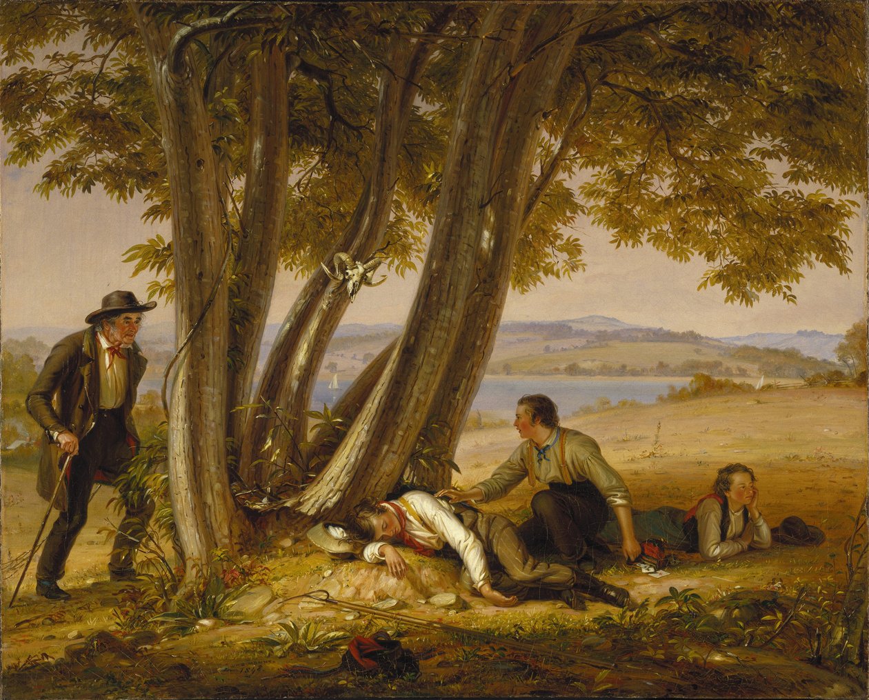 Surpris en train de faire la sieste (Garçons surpris en train de faire la sieste dans un champ) - William Sidney Mount