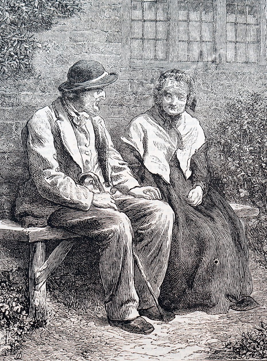 Un couple âgé. Par William Small (1843-1929) un illustrateur anglais. 1880 (gravure) - William Small