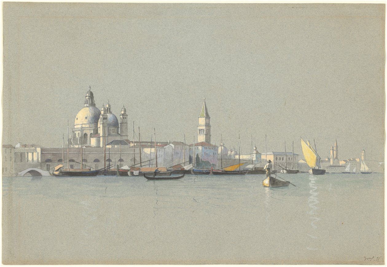 Vue à travers le canal de la Giudecca vers la Salute et le Campanile de San Marco - William Stanley Haseltine