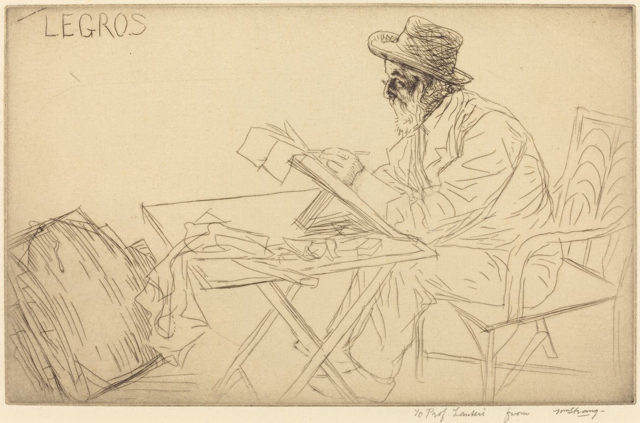 Alphonse Legros dessinant - William Strang
