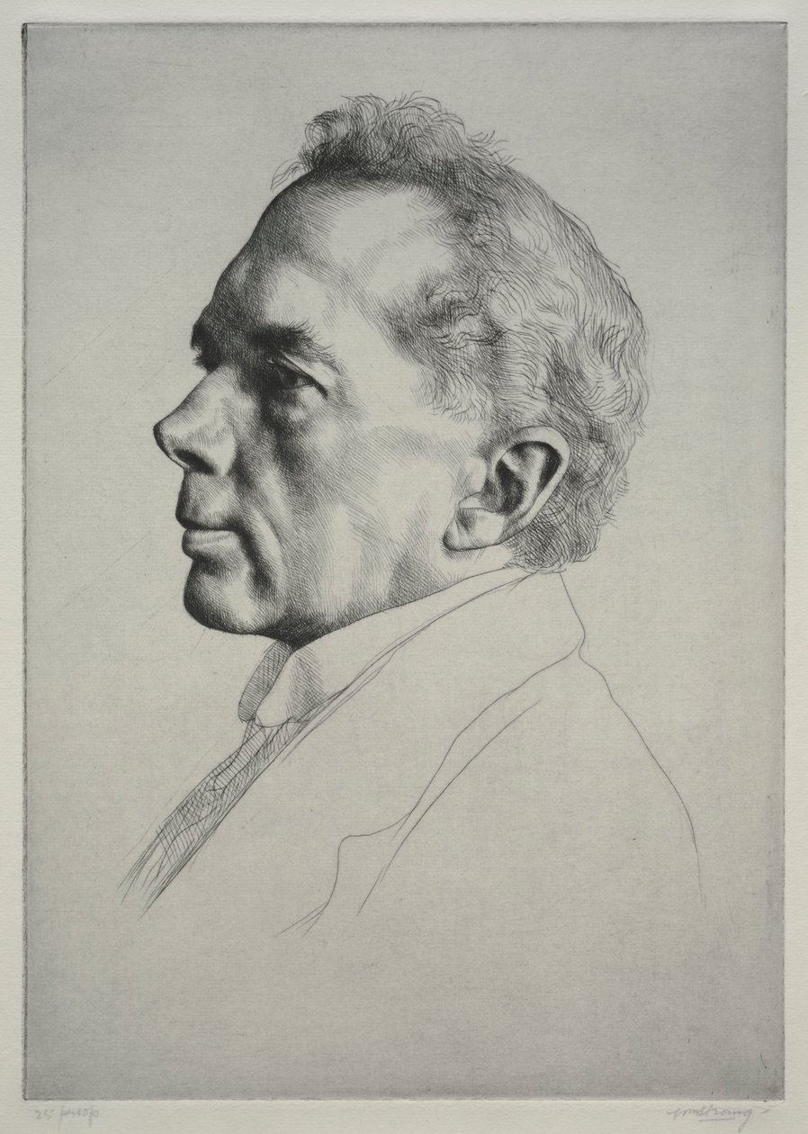 Campbell Dodgson, profil à gauche, 1919 - William Strang
