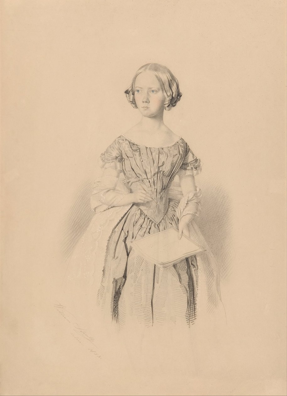 Jeune femme tenant un livre - William Strutt