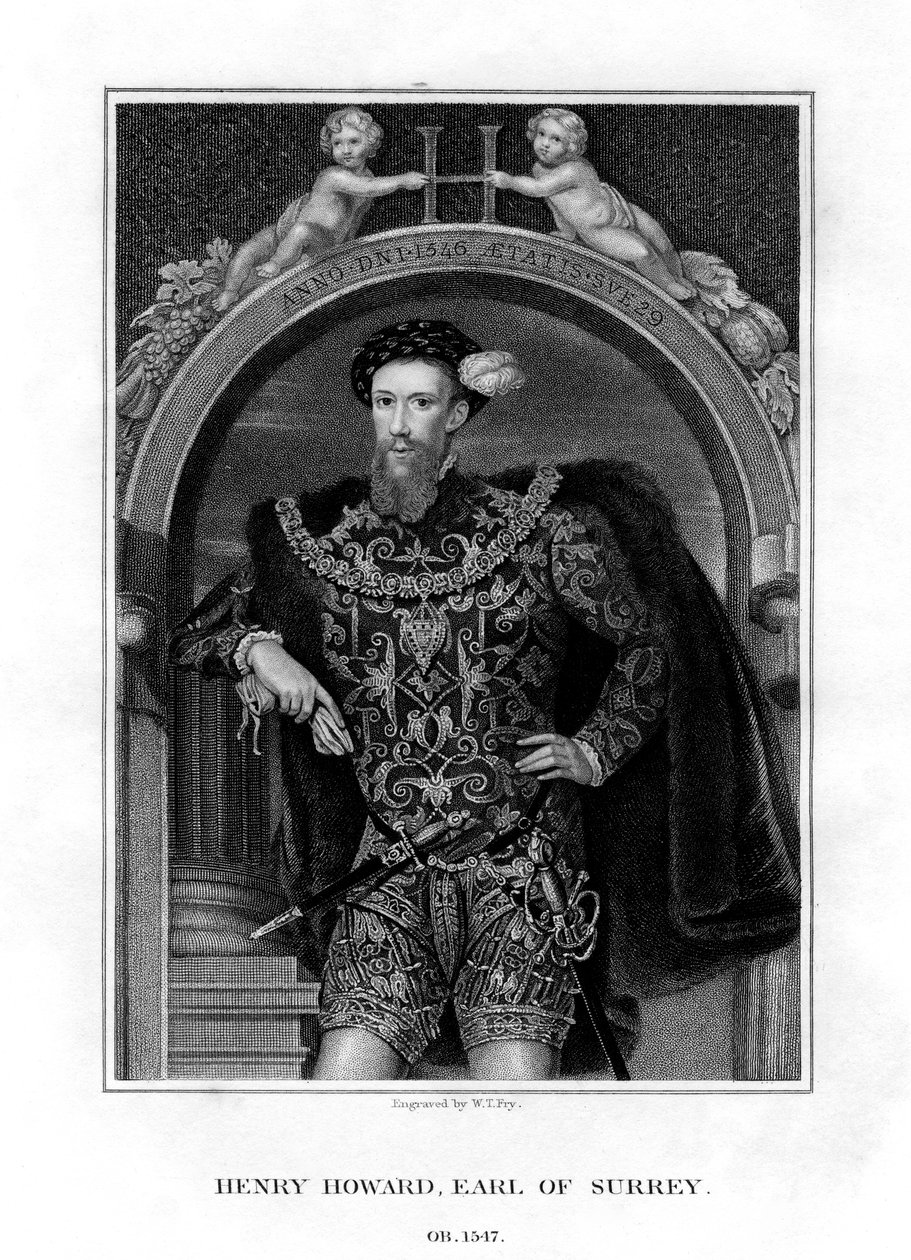 Henry Howard, comte de Surrey, aristocrate et poète anglais, 1829 - William Thomas Fry