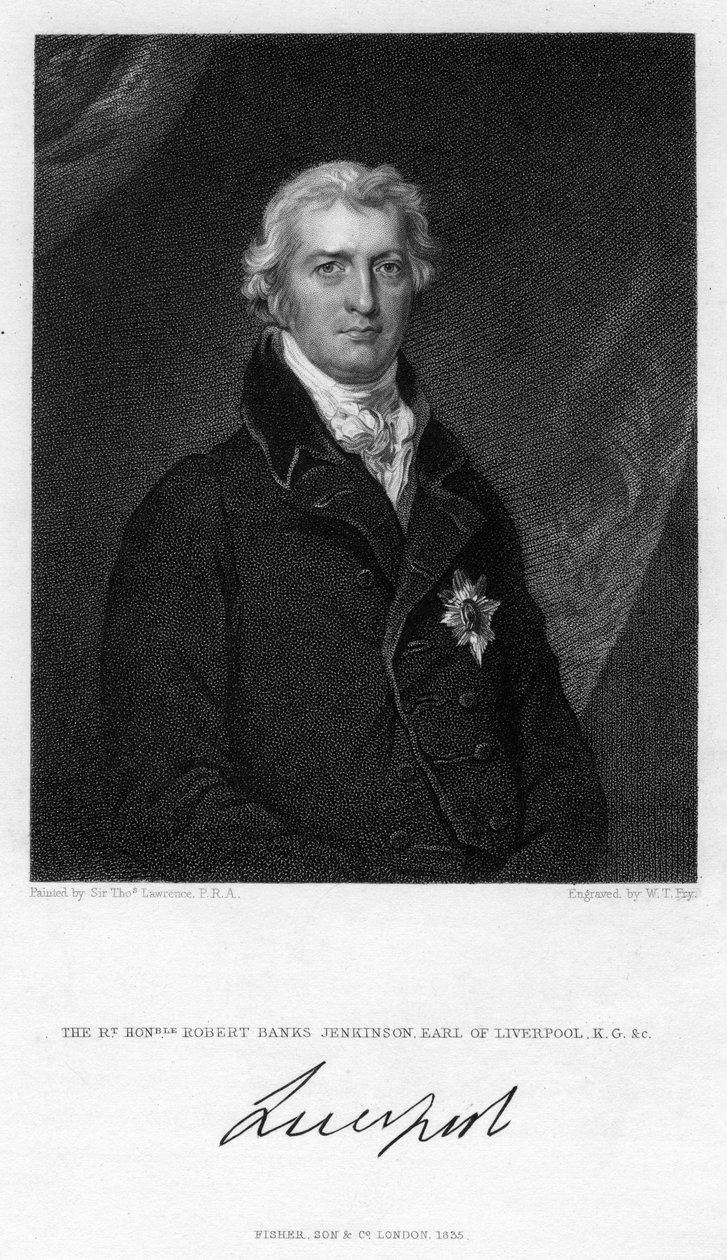 Robert Jenkinson, 2e comte de Liverpool, homme politique britannique et Premier ministre, 1835 - William Thomas Fry