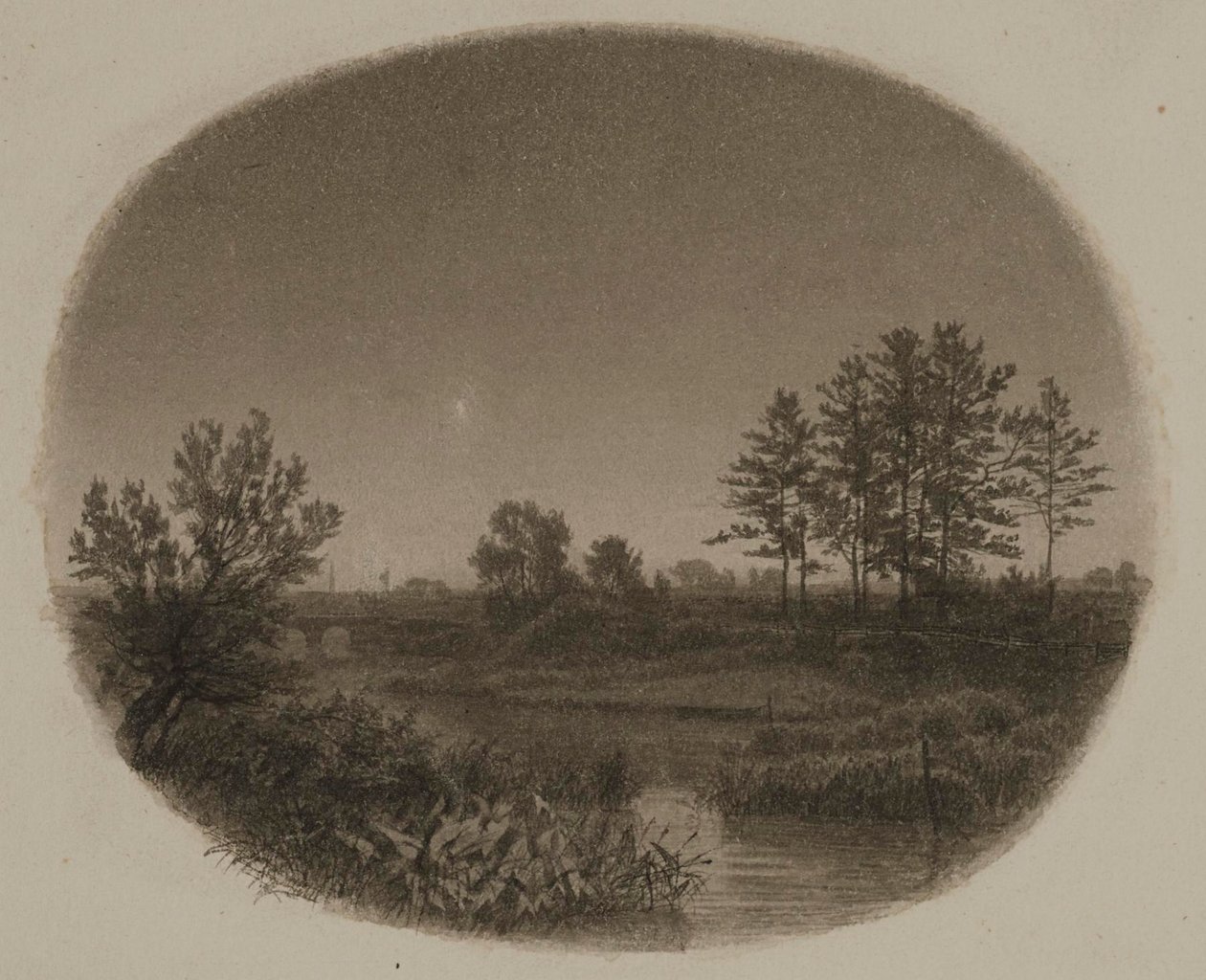 Paysage fluvial avec étoile du soir - William Trost Richards