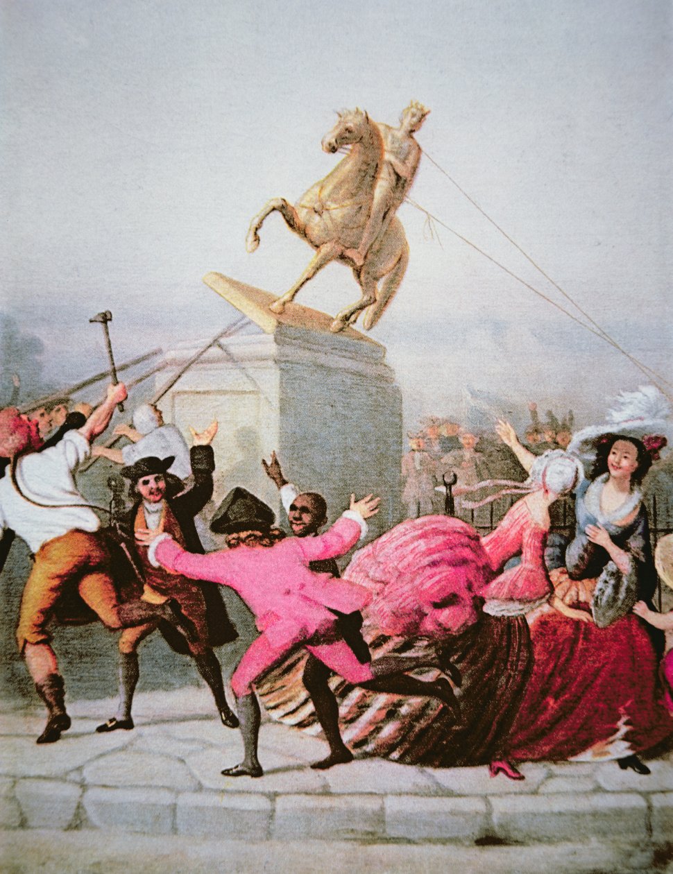 Les patriotes de New York abattent la statue de George III à Bowling Green, le 9 juillet 1776 - William Walcutt