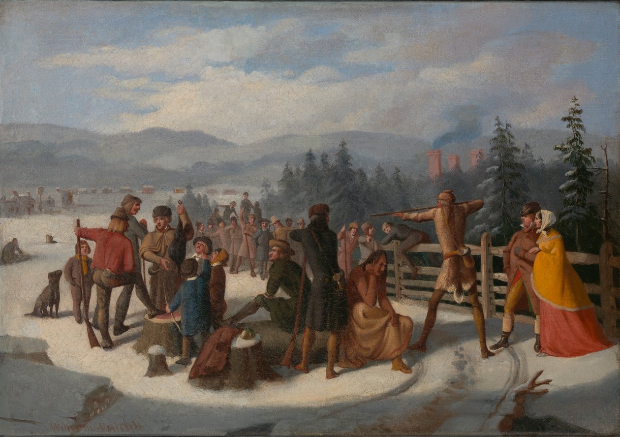 Scènes des Pionniers de Cooper, Deerslayer au concours de tir - William Walcutt