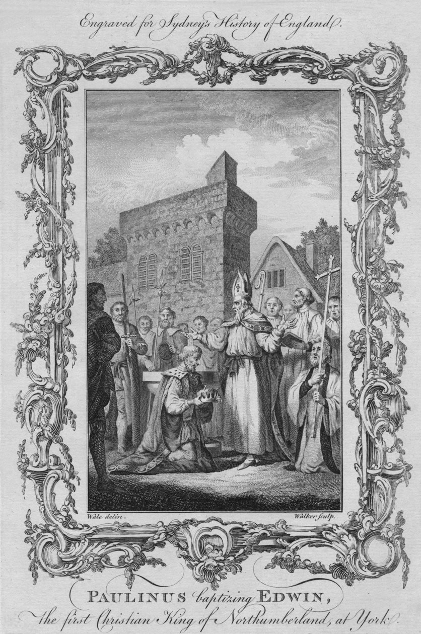Paulinus baptisant Edwin, le premier roi chrétien de Northumbrie, à York, 1773 - William Walker