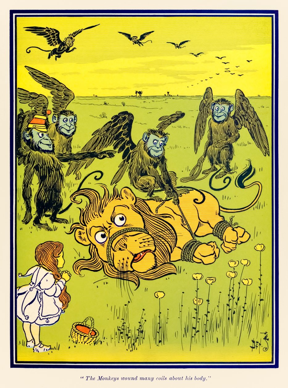 « Les singes enroulèrent de nombreuses boucles autour de son corps. » de « Le Magicien d
