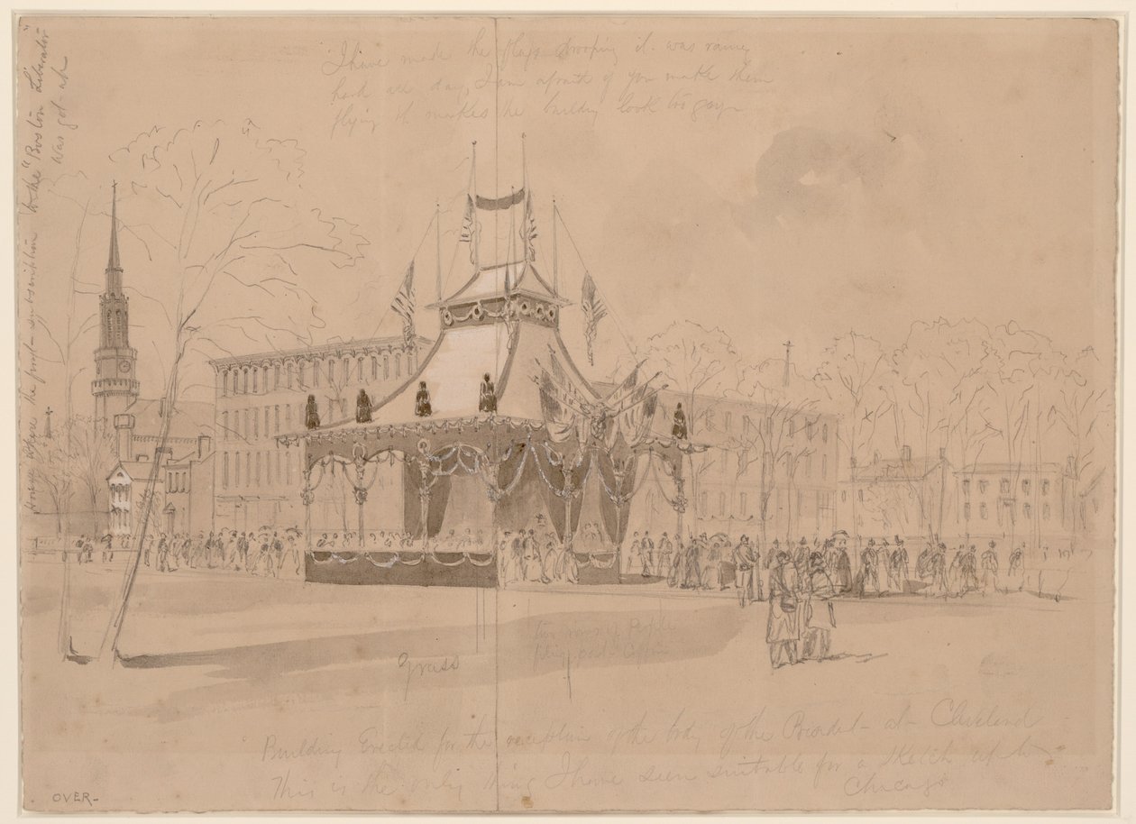 Bâtiment érigé pour la réception du corps du président à Cleveland LCCN2004661243 - William Waud