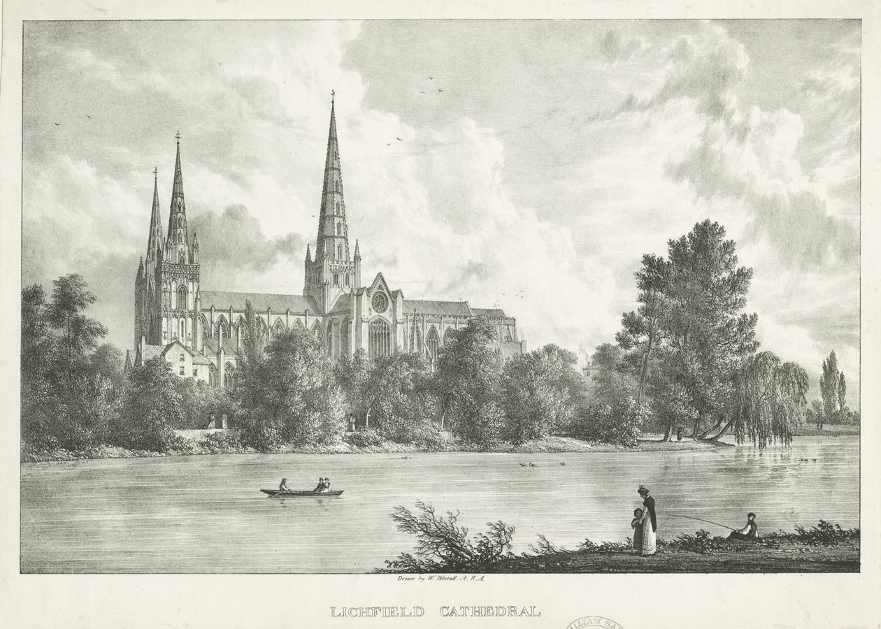 Cathédrale de Lichfield - Vue Sud - William Westall