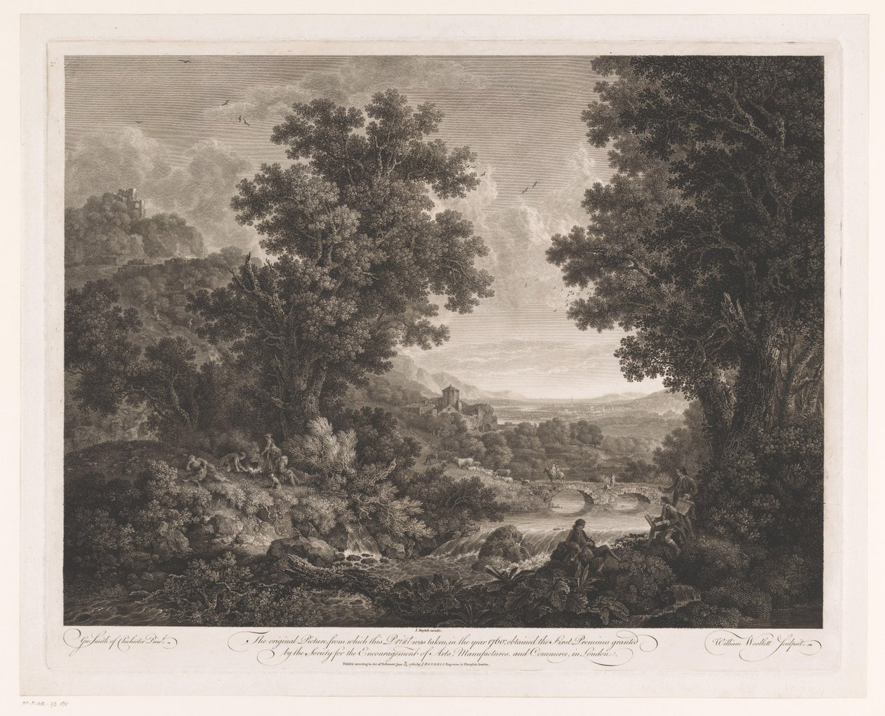 Paysage avec des figures autour d