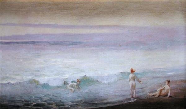 Scène côtière avec personnages - William de Leftwich Dodge