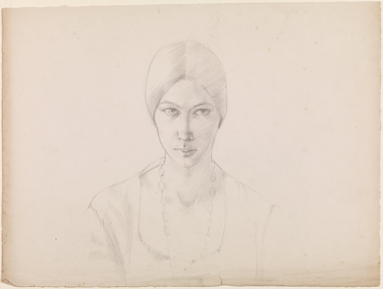 Autoportrait (crayon sur papier) - Winifred Knights